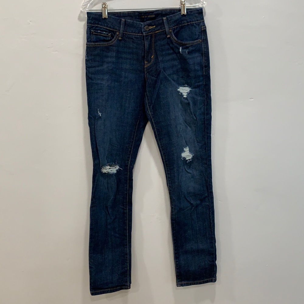 Levi’s 545 Skinny Leg Dark Wash Distressed Jeans